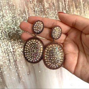 Rose gold rhinestone earrings!